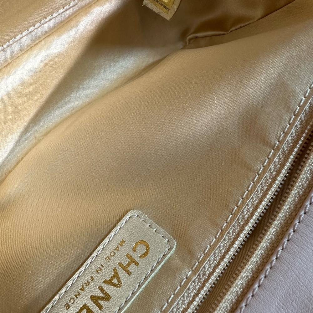 Chanel Preown Authentic Flap Lambskin Beige Handbag - Picture 8 of 11